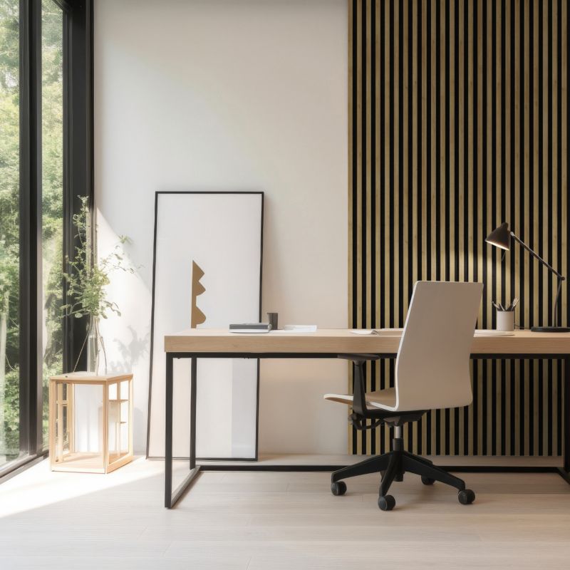 Stegu Linea ACOUSTIC PROline akustisk væglamel 240 x 60,5 cm eg/mat-sort - 1 stk.