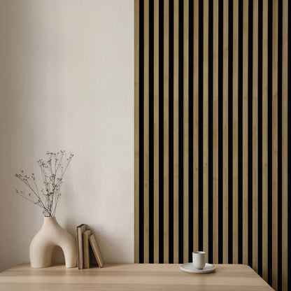 Stegu Linea ACOUSTIC PROline akustisk væglamel 240 x 60,5 cm eg/mat-sort - 1 stk.
