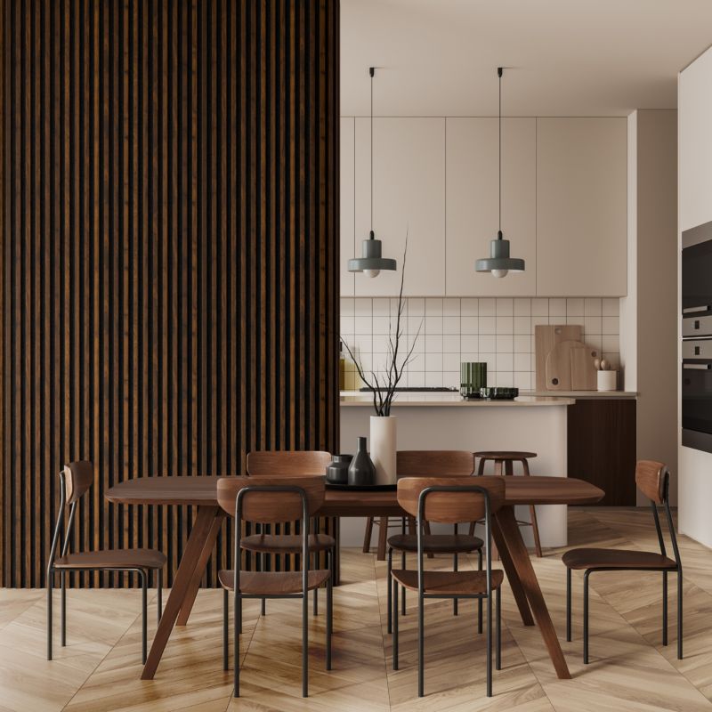 Stegu Linea ACOUSTIC PROline akustisk væglamel 240 x 60,5 cm hasselnød / sort - 1 stk.