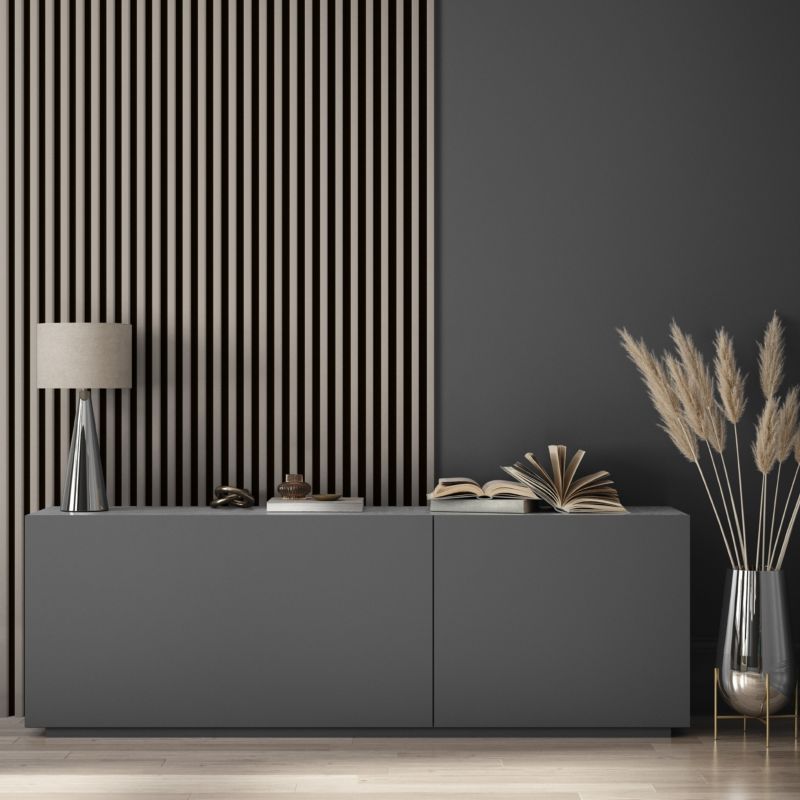 Stegu Linea Slim væglamel 265 x 15 cm panel beige/sort 3 elementer - 1 stk.