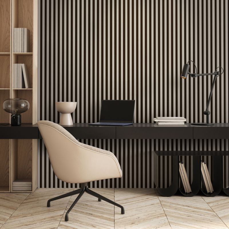 Stegu Linea Slim væglamel 265 x 15 cm panel beige/sort 3 elementer - 1 stk.