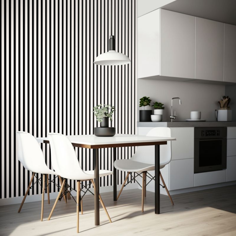 Stegu Linea Slim væglamel 265 x 15 cm panel hvid/sort 3 elementer - 1 stk.