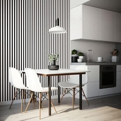 Stegu Linea Slim væglamel 265 x 15 cm panel hvid/sort 3 elementer - 1 stk.