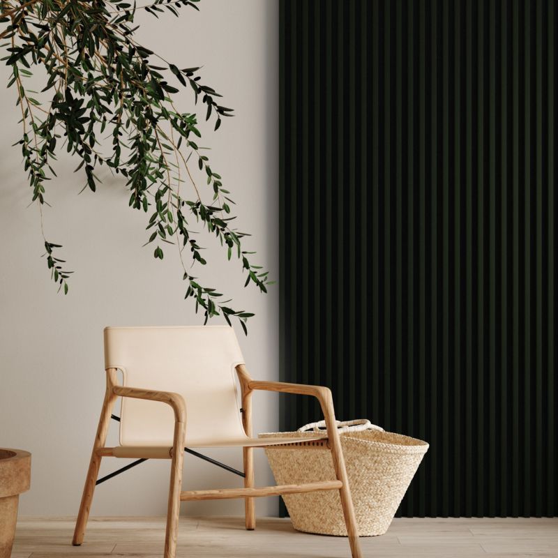 Stegu Linea Slim væglamel 265 x 15 cm panel i mørkegrøn / sort, 3 elementer - 1 stk.