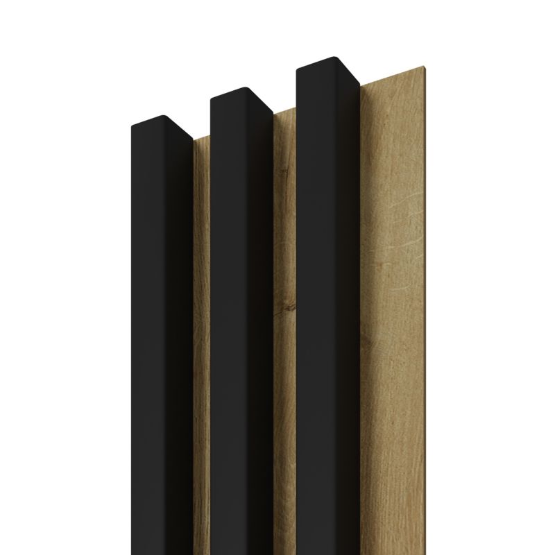 Stegu Linea Slim væglamel 265 x 15 cm panel sort / eg 3 elementer - 1 stk.