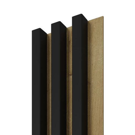 Stegu Linea Slim væglamel 265 x 15 cm panel sort / eg 3 elementer - 1 stk.