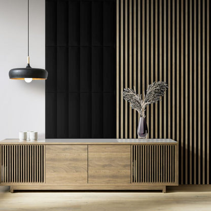Stegu Linea Slim væglamel 265 x 15 cm panel sort / eg 3 elementer - 1 stk.