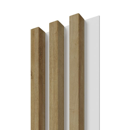 Stegu Linea Slim væglamel 265 x 15 cm panel i eg/hvid, 3 dele - 1 stk.