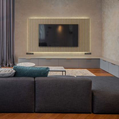 Stegu Linea Slim væglamel 265 x 15 cm panel i eg/hvid, 3 dele - 1 stk.
