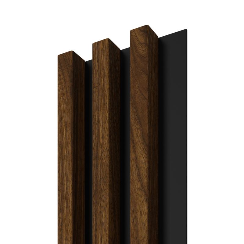 Stegu Linea Slim væglamel 265 x 15 cm panel hasselnød / sort 3 elementer - 1 stk.