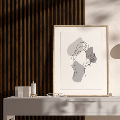 Stegu Linea Slim væglamel 265 x 15 cm panel hasselnød / sort 3 elementer - 1 stk.