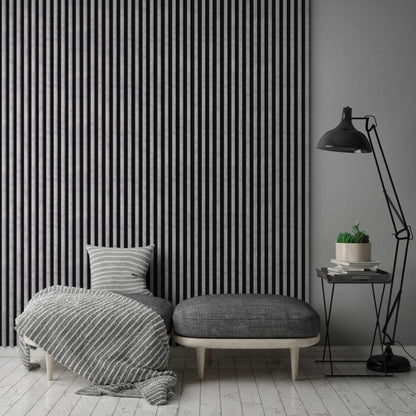 Stegu Linea Slim væglamel 265 x 15 cm panel grå/sort 3 elementer - 1 stk