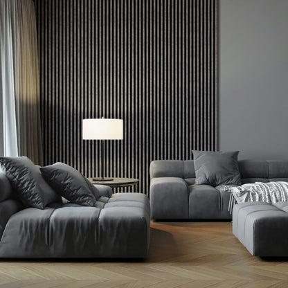 Stegu Linea Slim væglamel 265 x 15 cm panel grå/sort 3 elementer - 1 stk