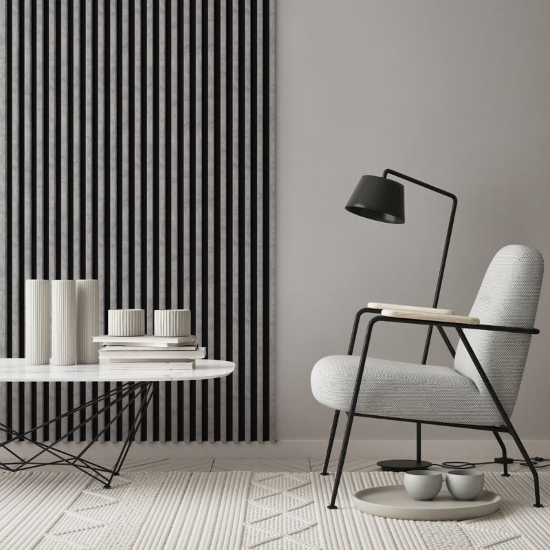 Stegu Linea Slim væglamel 265 x 15 cm panel grå/sort 3 elementer - 1 stk