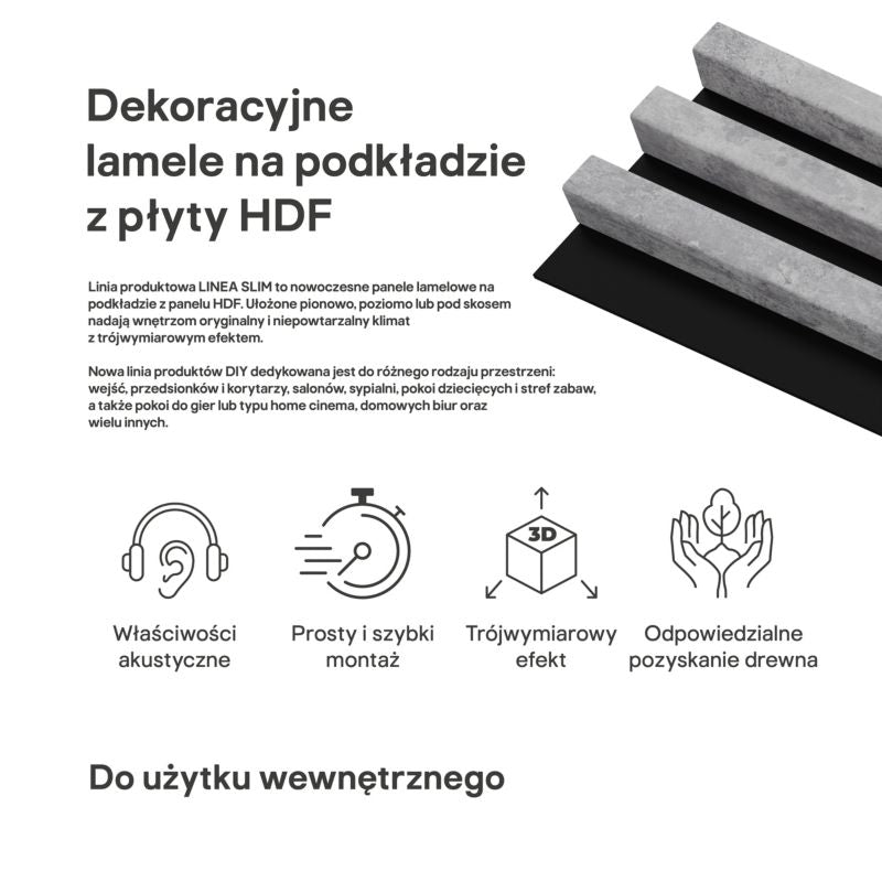 Stegu Linea Slim væglamel 265 x 15 cm panel grå/sort 3 elementer - 1 stk