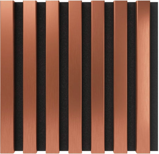 Lamel mini Vertical Line 300 x 300 mm mat-sort / kobber på filt