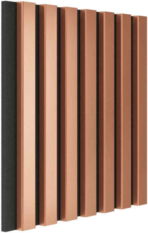 Lamel mini Vertical Line 300 x 300 mm mat-sort / kobber på filt