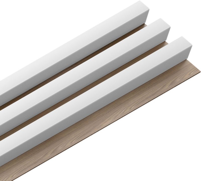 Stegu væglamel 275 x 17,6 cm eg/hvid 3 dele