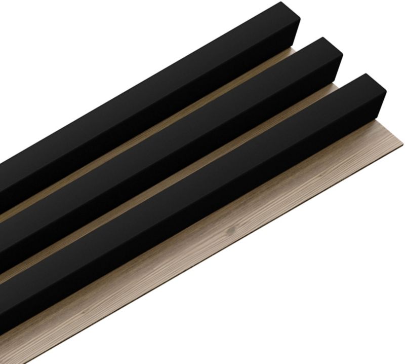 Stegu væglamel 275 x 17,6 cm eg/mat-sort 3 dele
