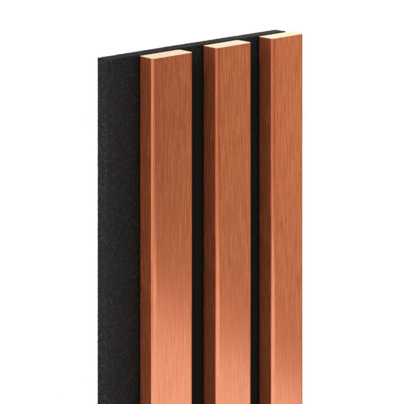 Lamel Slim Vertical Line 132 x 2650 mm 2,6 m kobber på sort filt
