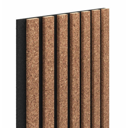 Lamel Vertical Line 300 x 2650 mm sort / kork på filt