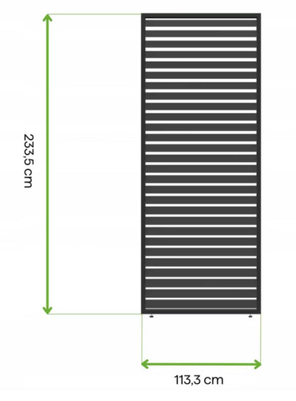 Lamelside til Pergola 113,3x233,5 cm Antracit