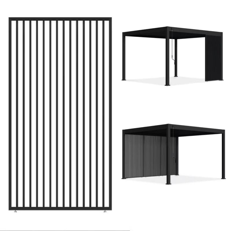 Lamelside til Pergola 123,5x233,5 cm Antracit