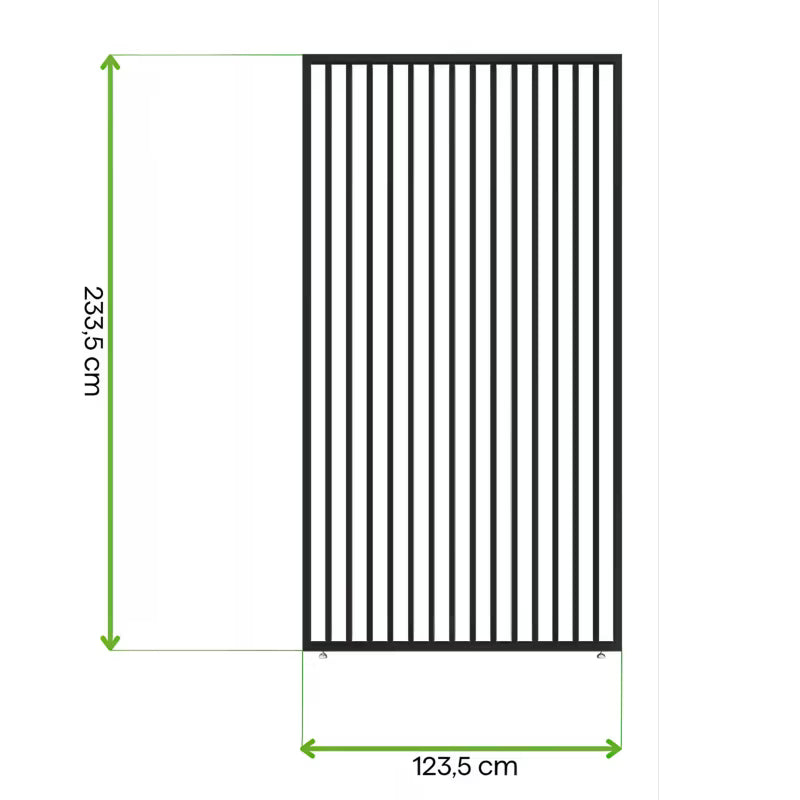 Lamelside til Pergola 123,5x233,5 cm Antracit