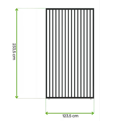 Lamelside til Pergola 123,5x233,5 cm Antracit