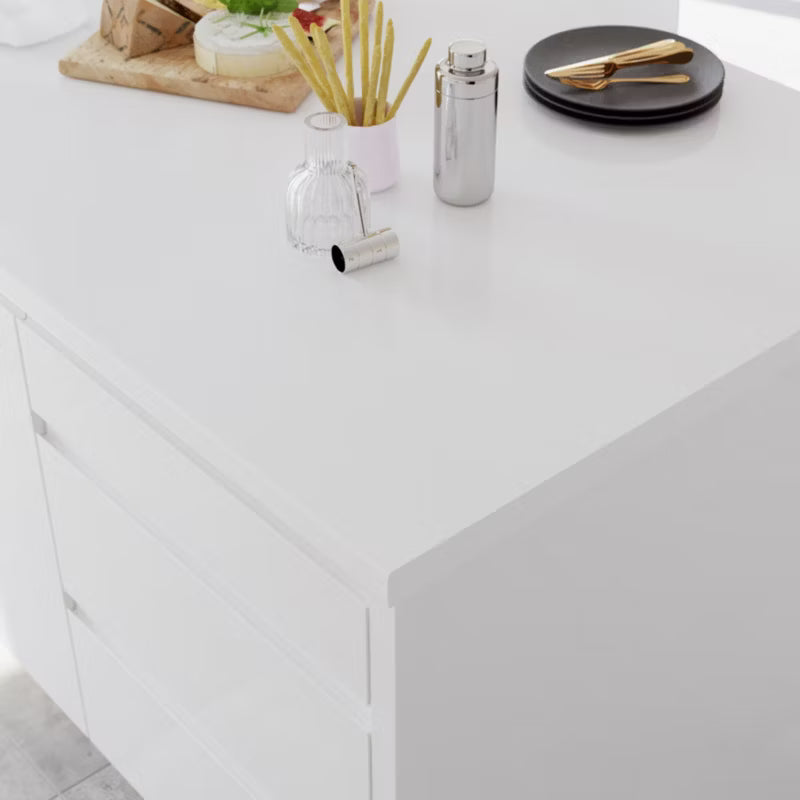 Laminatbordplade Berberis 3,8x62x300 cm Hvid Blank