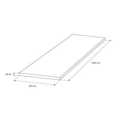 Laminatbordplade 2,8x62x244 cm Varm Eg Mat