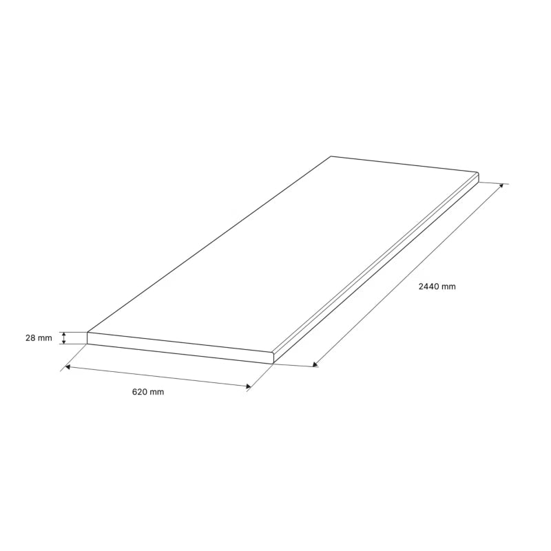 Laminatbordplade 2,8x62x244 cm Varm Eg Mat