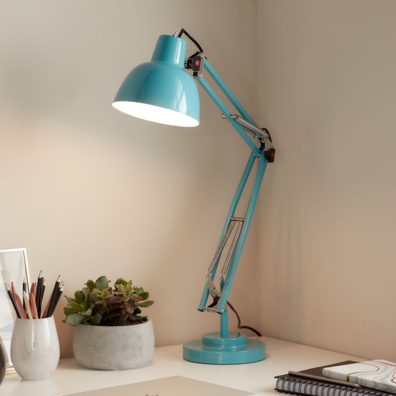 GoodHome Ginaz 1-punkts bordlampe E14 blå