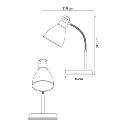 GoodHome Narajo 1-punkts bordlampe E27 hvid