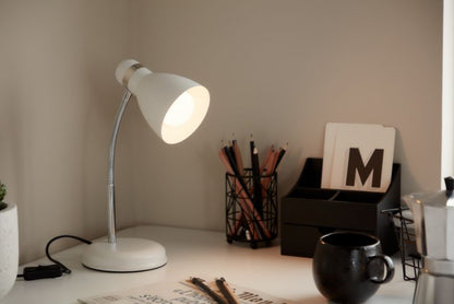 GoodHome Narajo 1-punkts bordlampe E27 hvid