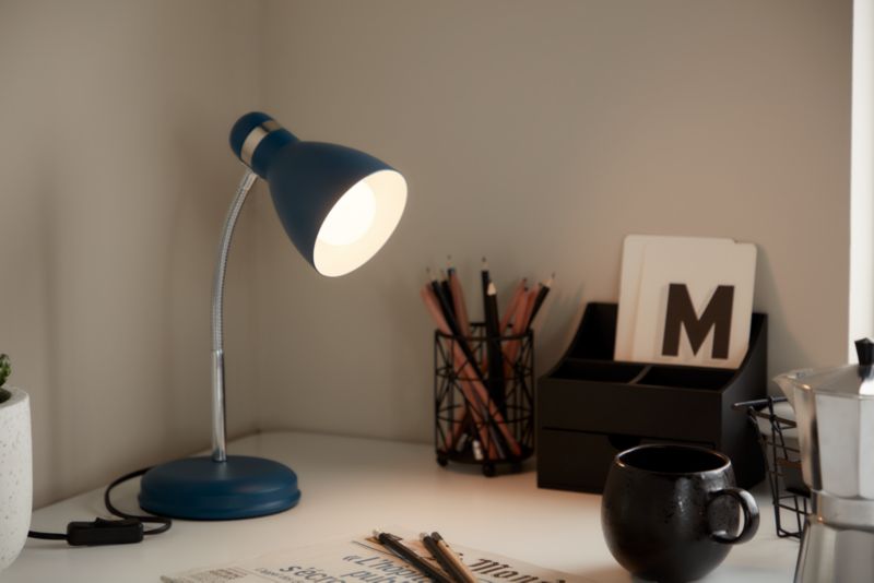 GoodHome Narajo 1-punkts bordlampe E27 blå
