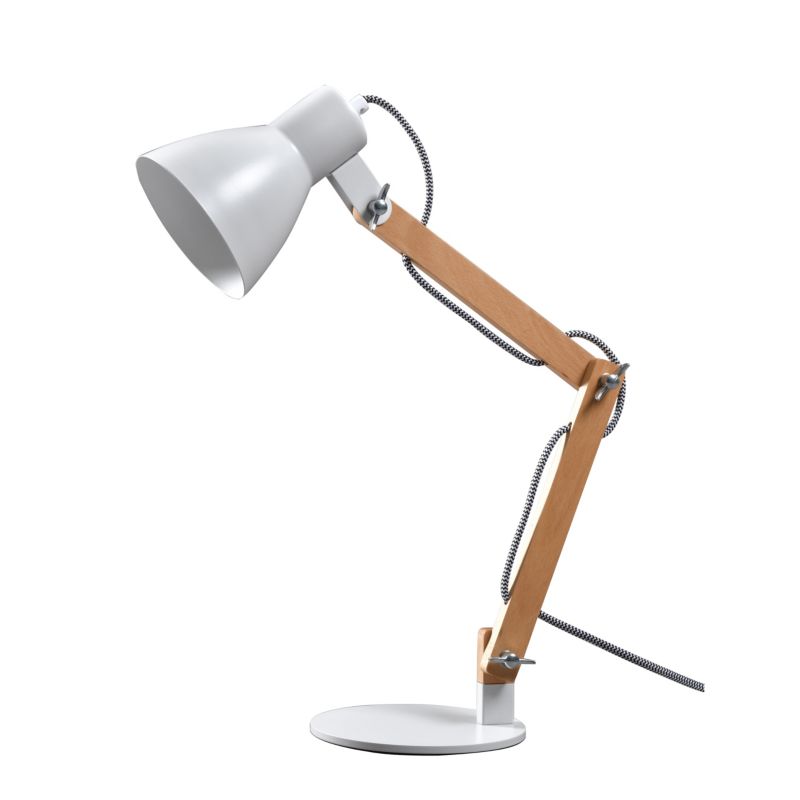 GoodHome Peroten bordlampe E27 mat hvid