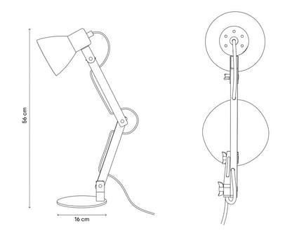 Bordlampe Peroten E27 16x16x56 cm Hvid Mat