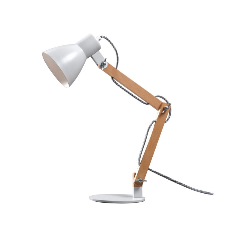 GoodHome Peroten bordlampe E27 mat hvid