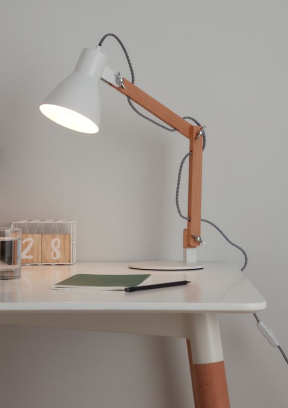 GoodHome Peroten bordlampe E27 mat hvid