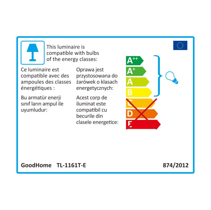 GoodHome Peroten bordlampe E27 mat hvid