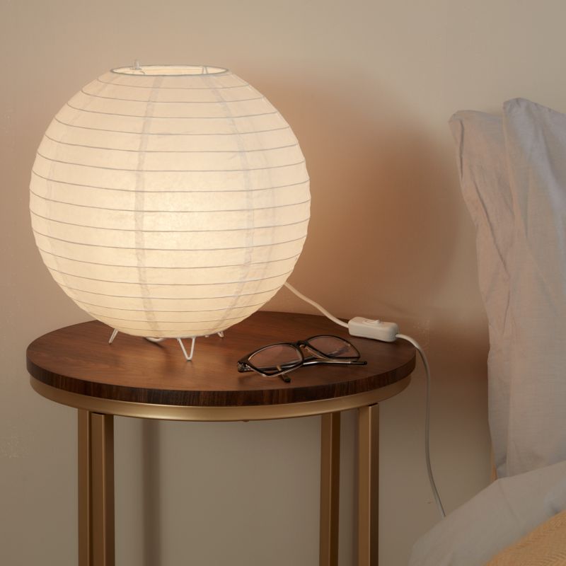 GoodHome Taynae E27 bordlampe i hvid
