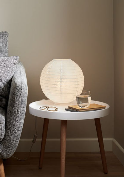 GoodHome Taynae E27 bordlampe i hvid