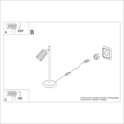 KARBON skrivebordslampe hvid 1 stk.