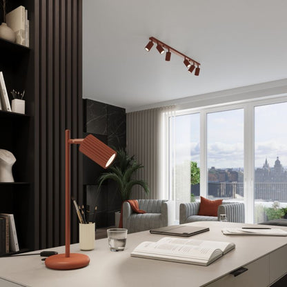 KARBON skrivebordslampe i okker-rød, 1 stk.