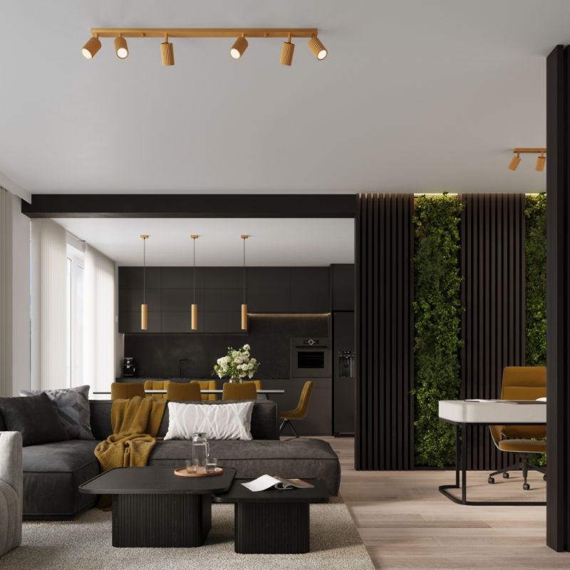 KARBON bordlampe i guld, 1 stk.