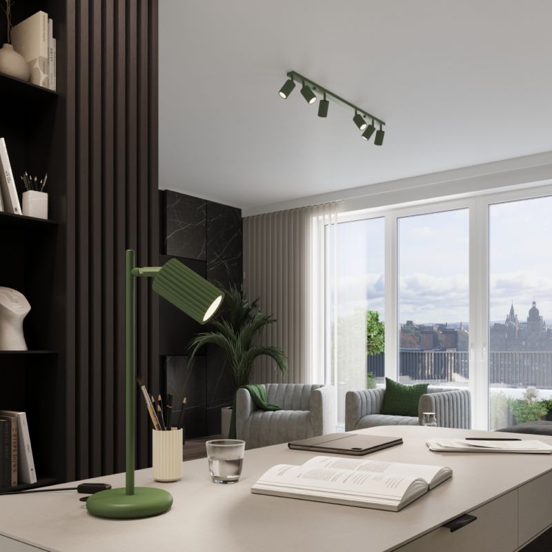 KARBON skrivebordslampe i olivengrøn, 1 stk.