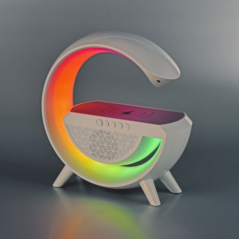 Activejet Solo LED skrivebordslampe med musik og RGB-belysning i hvid