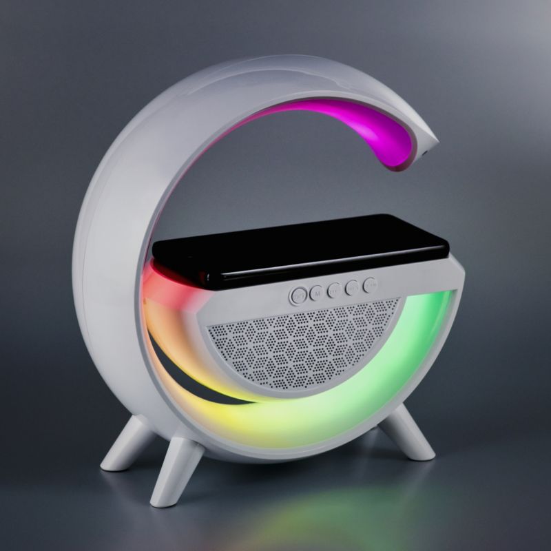 Activejet Solo LED skrivebordslampe med musik og RGB-belysning i hvid