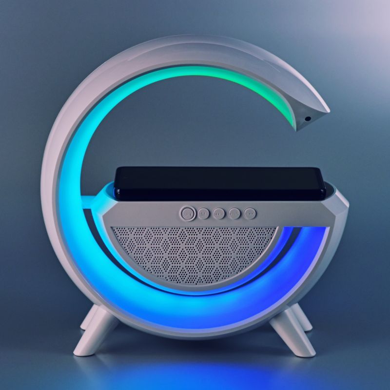 Activejet Solo LED skrivebordslampe med musik og RGB-belysning i hvid